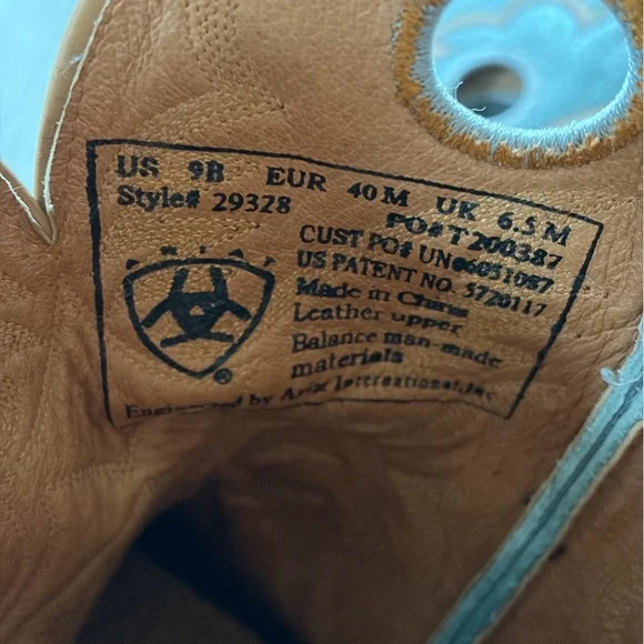 Ariat Brown and Blue Western Cowboy Boots - Picture 3 of 4